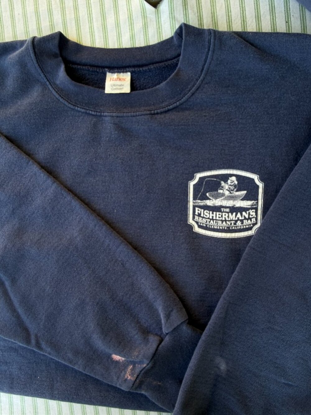 Distressed San Clemente CA Fishermans Restaraunt Crewneck